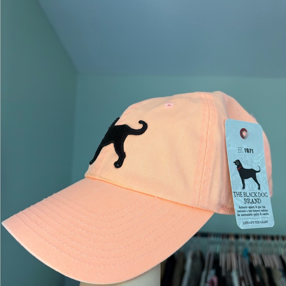 The Black Dog Peach Cap with Black dog Embroidery
